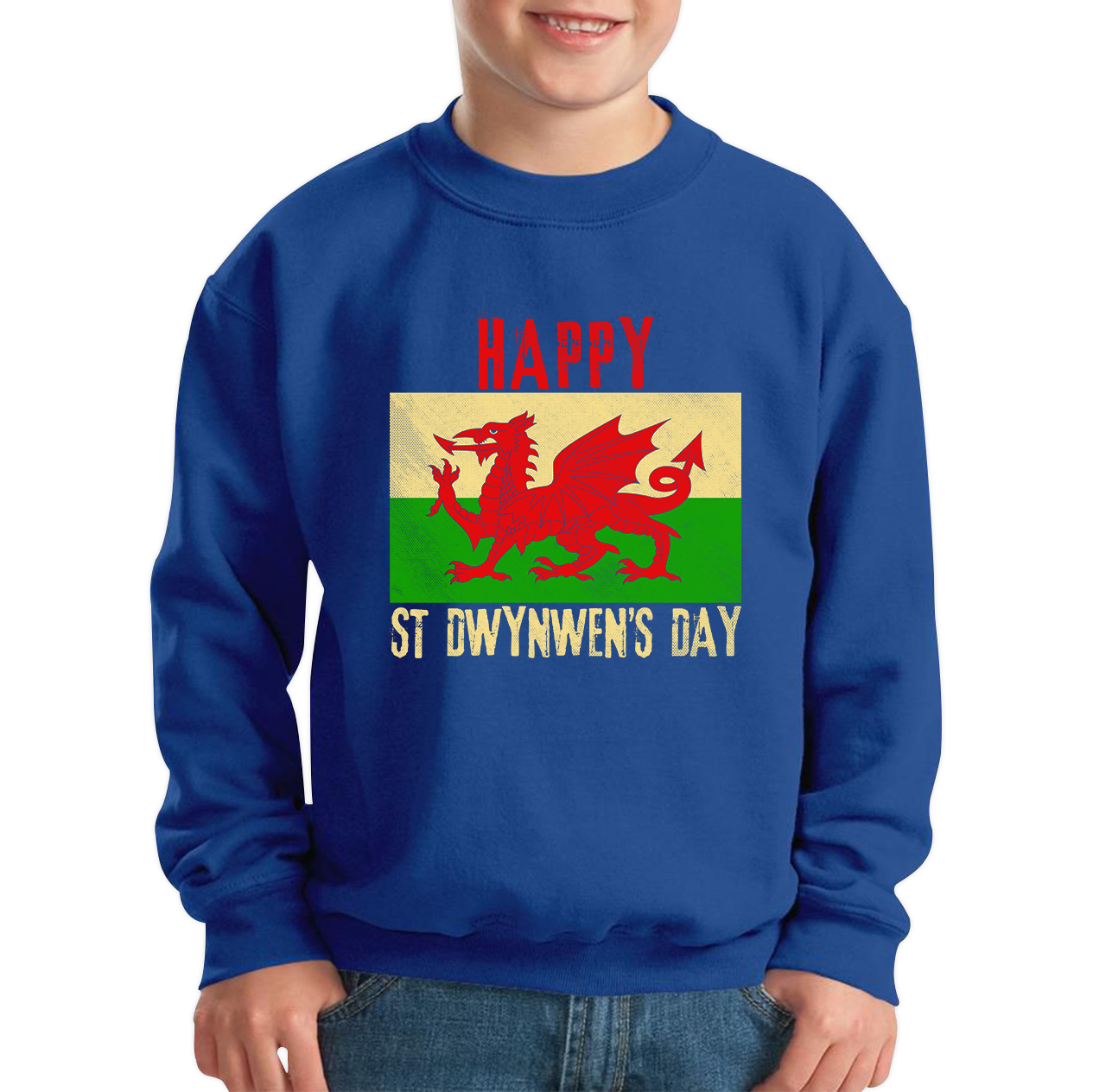 Happy St Dwynwen's Day Dydd Santes Dwynwen Saint Dwynwen Day Saint Of Lovers Kids Jumper