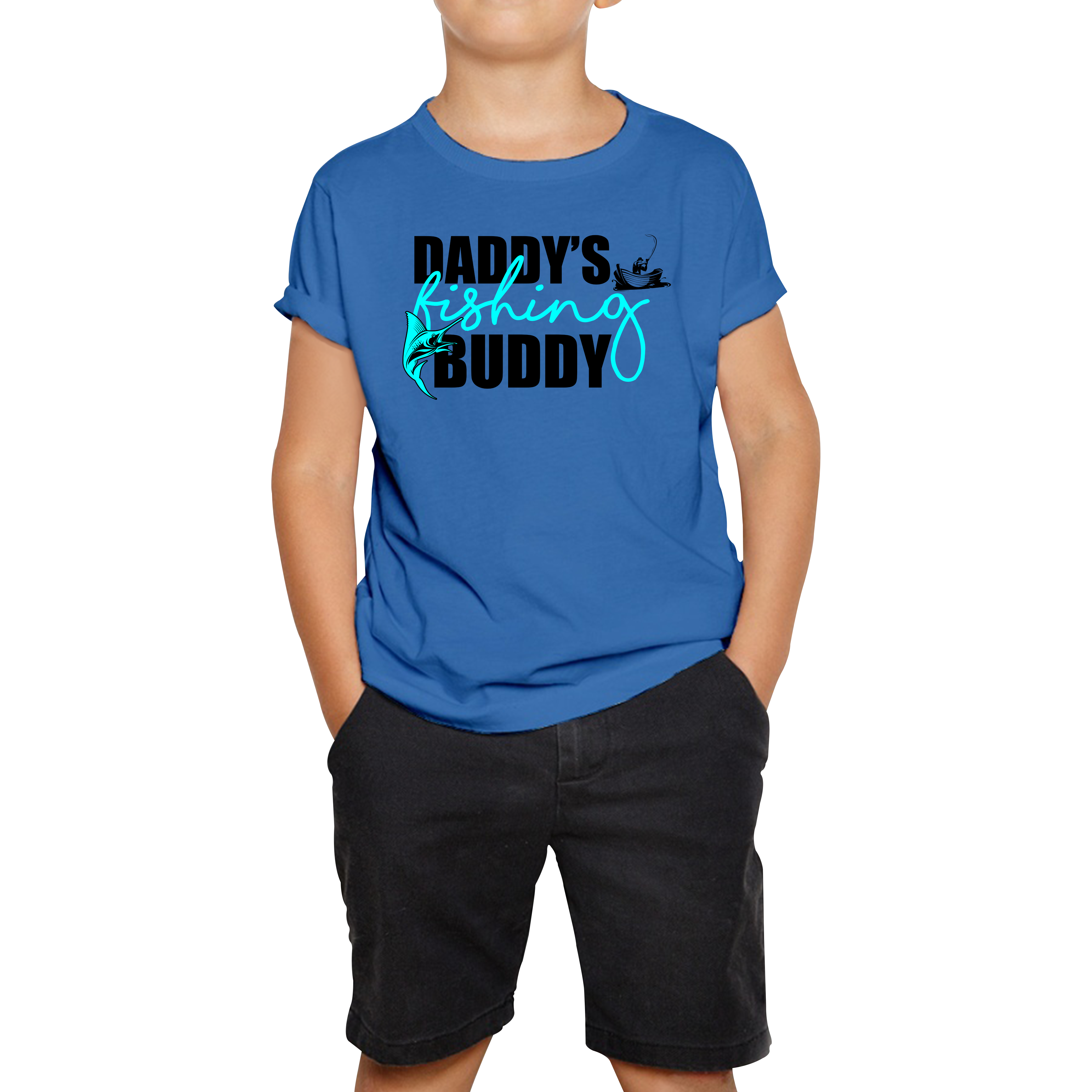 Daddy's Fishing Buddy Young Fisherman Kids T Shirt