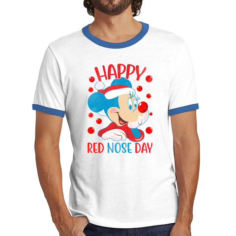 Happy Red Nose Day Mickey Mouse Red Nose Day Minnie Mickey Mouse Comic Relief Disneyland Cartoon Lover Ringer T Shirt