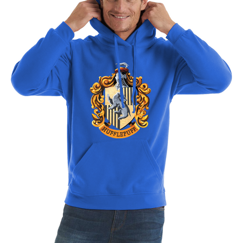 Harry Potter House Of Hufflepuff Hogwarts Crest Adult Hoodie