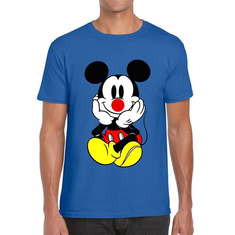 Mickey Mouse Red Nose Day Adult T Shirt. 50% Goes To Charity