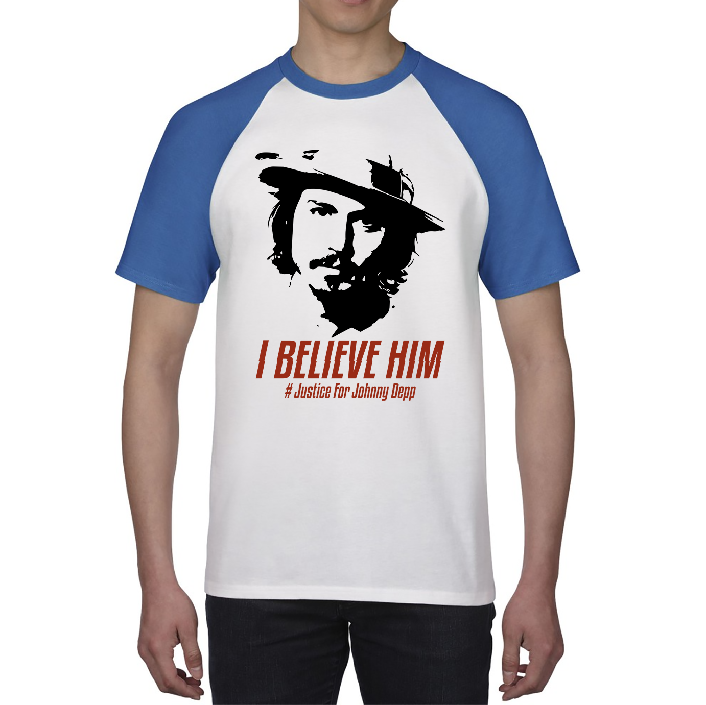I Believe Him, Justice For Johnny Depp Shirt Stand With Johnny Depp Baseball T Shirt