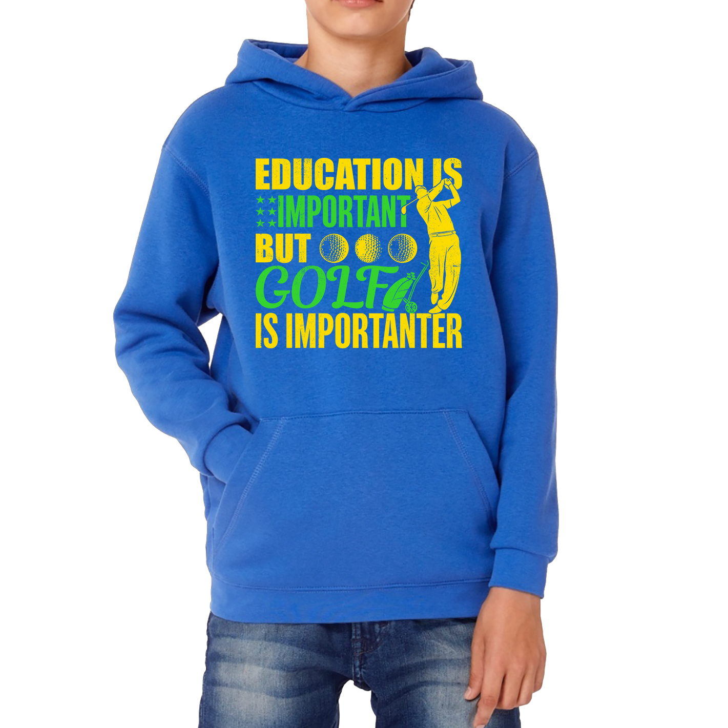 Education Is Important But Golf Is Importanter Hoodie Golf Lover Sports Lover Gift Kids Hoodie