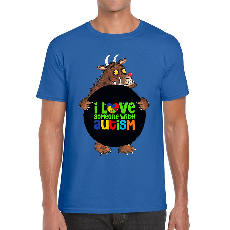 I Love Someone With Autism The Gruffalo Red Nose Day Adult T Shirt. 50% Goes To Charity