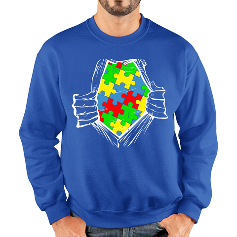 Autism Superhero Special Education Teacher Digital Art Adult Sweatshirt
