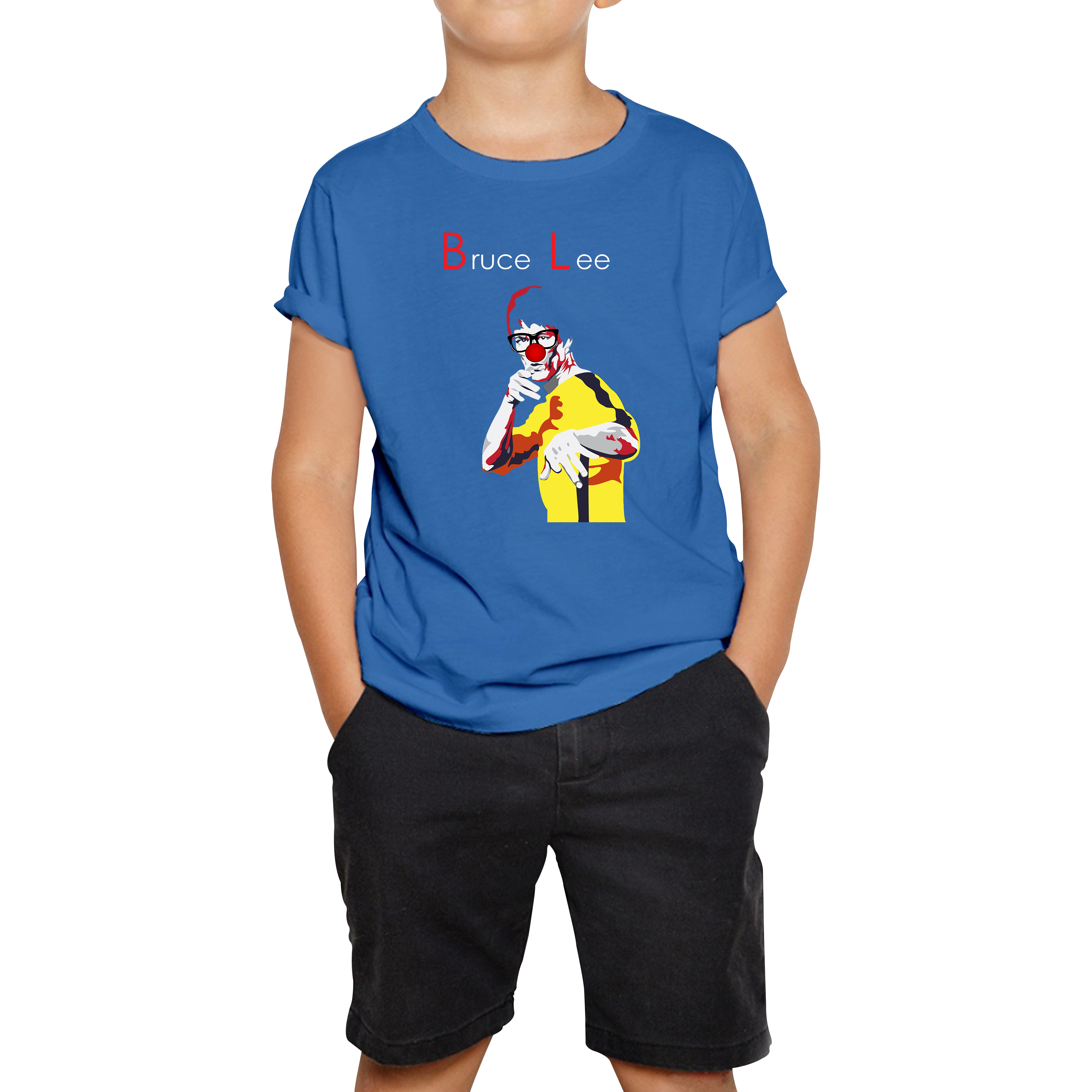 Bruce Lee Red Nose Day Kids T Shirt. 50% Goes To Charity