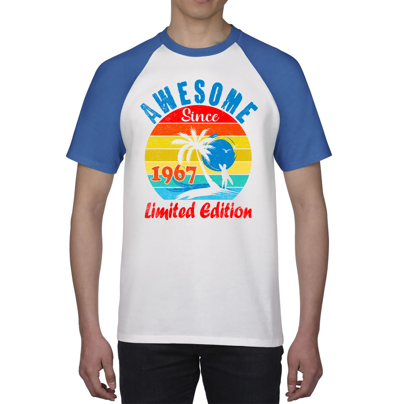 Awesome Since 1967 Limited Edition Shirt Vintage A Cool Palm Tree Beach Sunset Baseball T Shirt