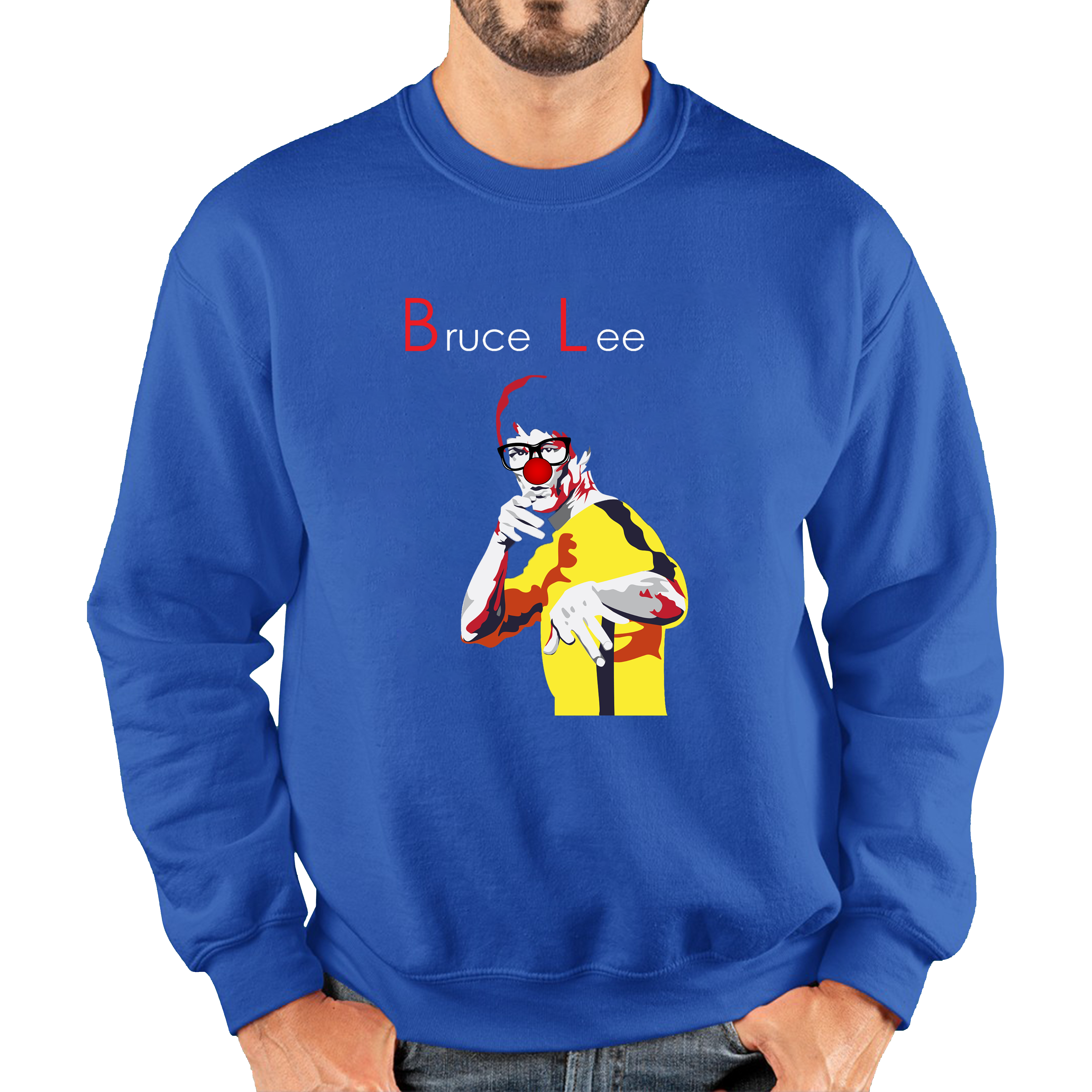 Bruce Lee Red Nose Day Adult Sweatshirt. 50% Goes To Charity