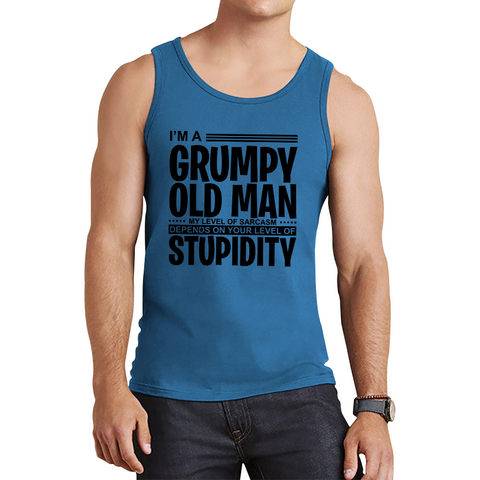 I'm A Grumpy Old Man Vest Funny Sarcastic Joke Stupidity Gift For Grandpa Tank Top
