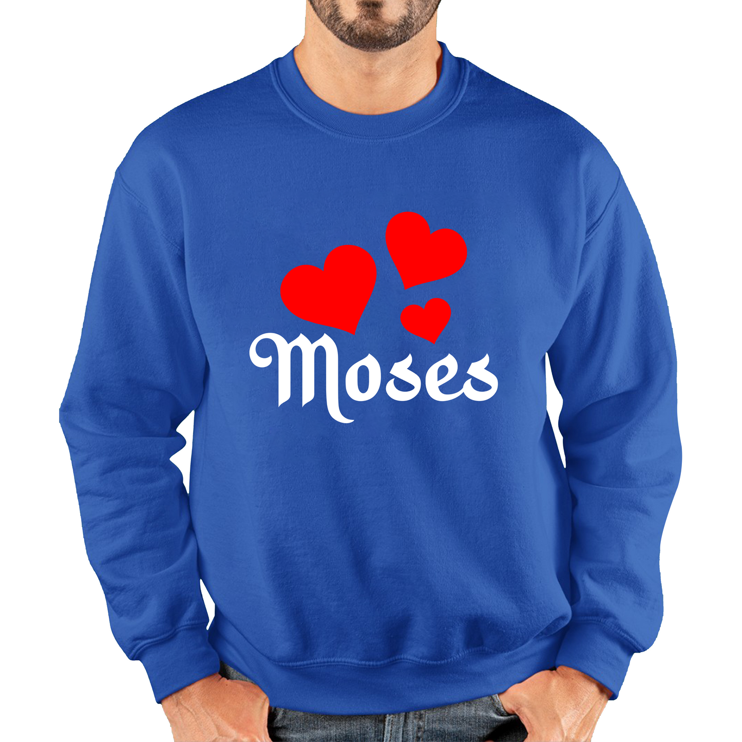 Moses Hearts Religions Prophet Jewish Founder Of Monotheistic Belief Unisex Sweatshirt