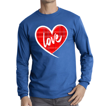 Hand Drawn Love Heart Happy Valentine's Day Lover Heart Long Sleeve T Shirt