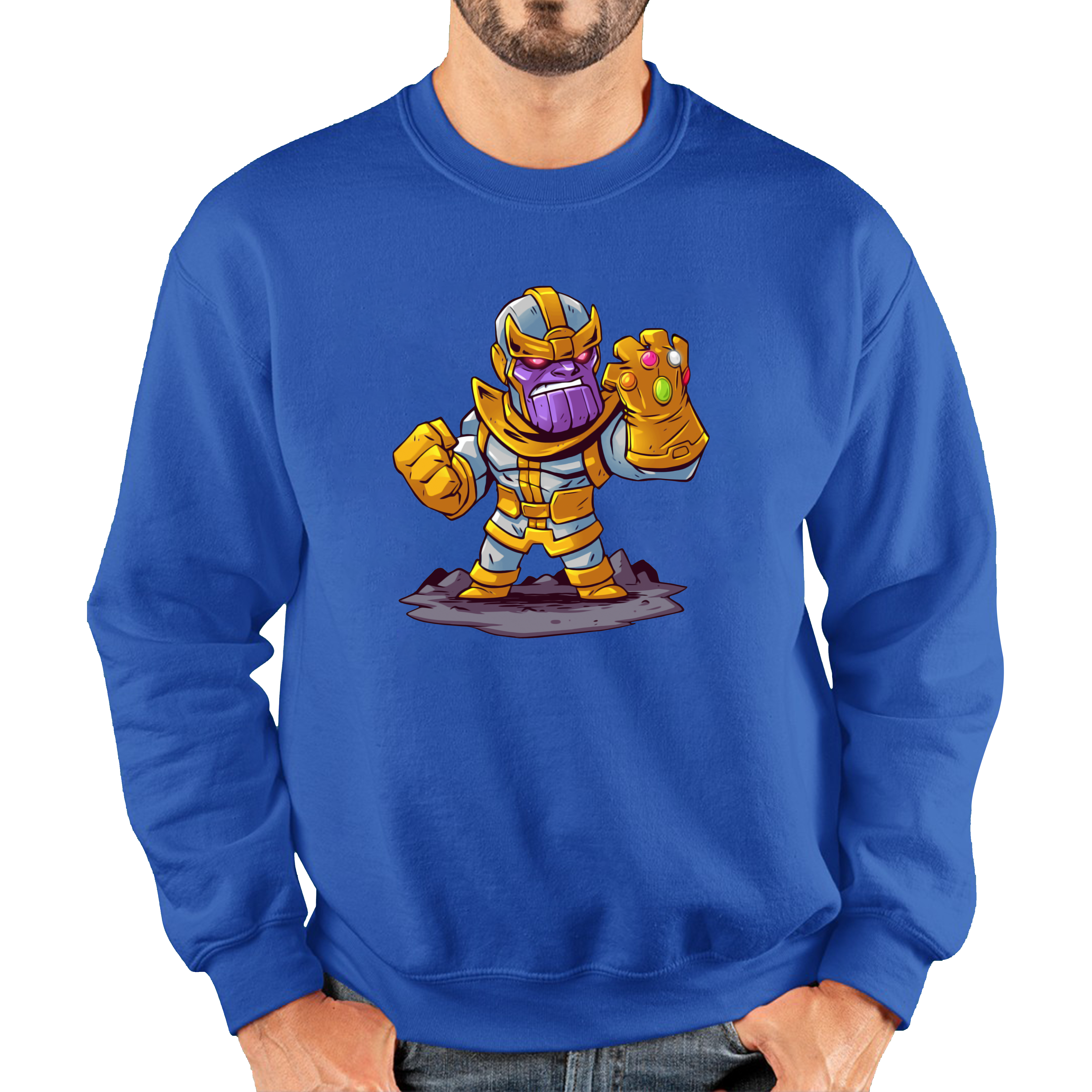 Thanos Mad Titan Cute Cartoon Jumper Marvel Avengers Comic Thanos Unisex Sweatshirt