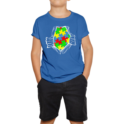 Autism Superhero Special Education Teacher Digital Art Kids T Shirt
