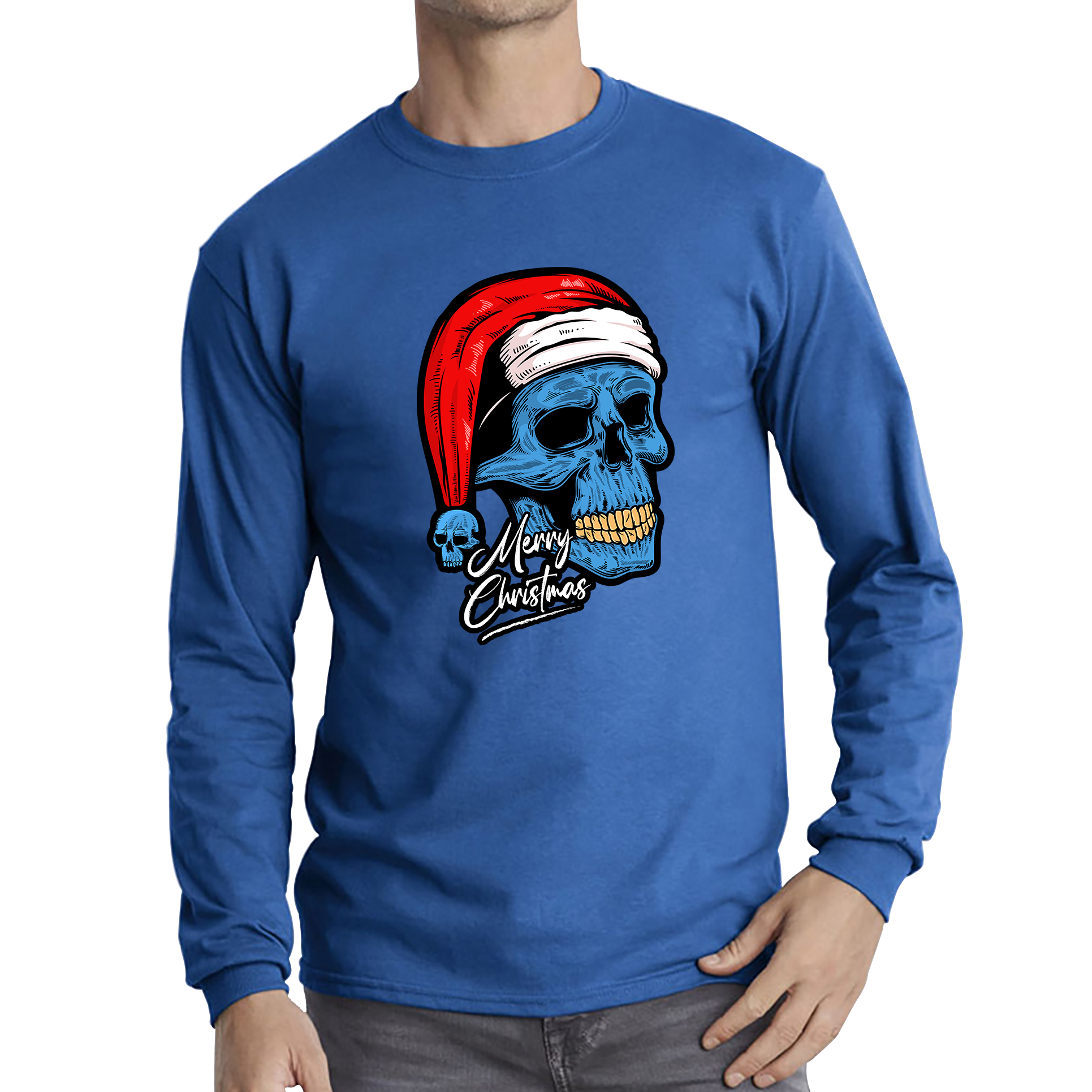 santa skull long sleeve t shirt