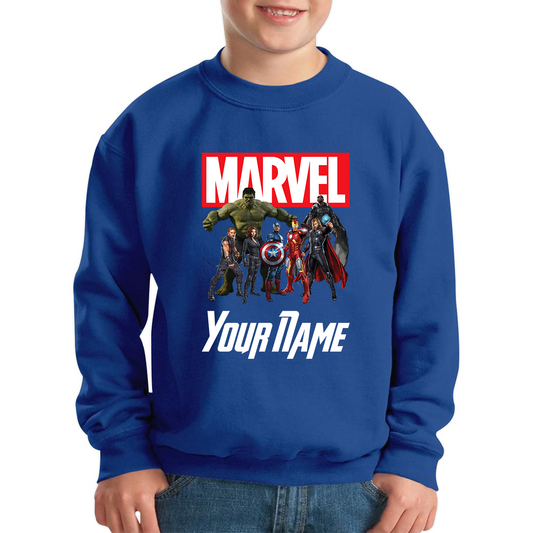 Personalised Marvel Avengers Superheroes Team Sweatshirt