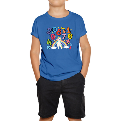 Number Day Unicorn Maths Day World Numbers Day Rainbow Colours Counting Kids Tee