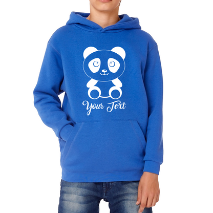 Personalised Cute Panda Bear Your Text Funny Cute Animal Lovers Kids Hoodie