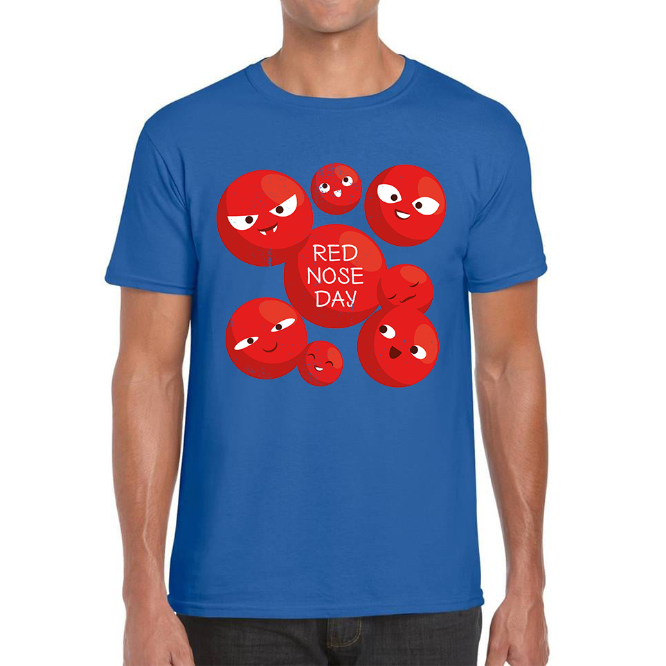 Red Nose Day Funny Noses Adult T Shirt. 50% Goes To Charity