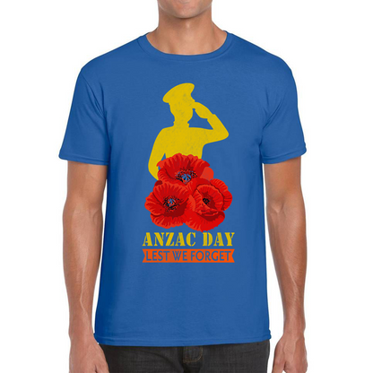 Anzac Day Lest We Forget Poppy Flowers British Veteran T Shirt