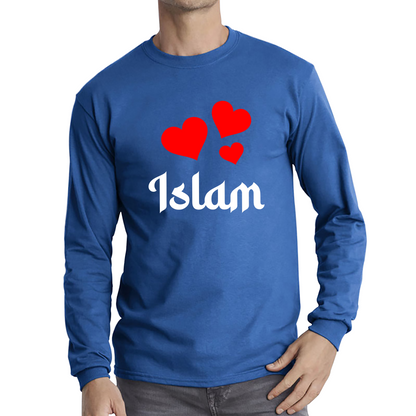 Islam Hearts Spiritual Islamic Religious Muslim Islam Religion Gift Long Sleeve T Shirt