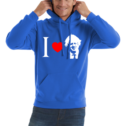 I Love Boris Heart Love Boris Johnson Support Boris Johnson Boris Supporter Unisex Hoodie