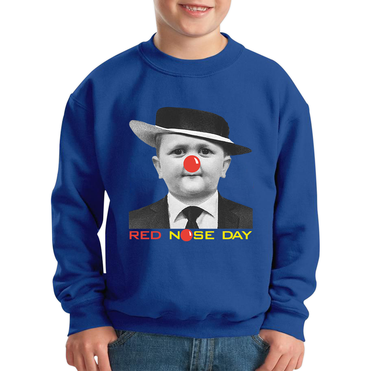 Hasbulla Magomedov MMA Fighter Red Nose Day Kids Sweatshirt. 50% Goes To Charity