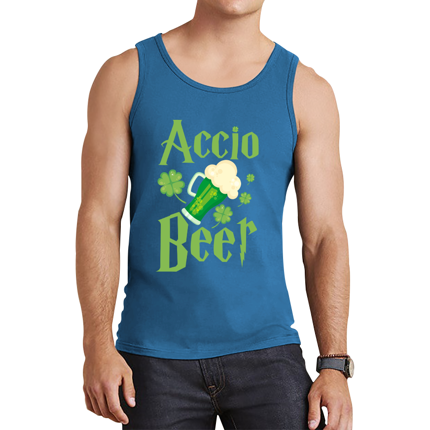 Accio Beer Wizard Beer St. Patrick's Day Magic World Irish Beer Shamrock Beer Lovers Family Vacation Tank Top