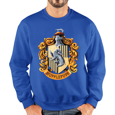 Harry Potter House Of Hufflepuff Hogwarts Crest Adult Sweatshirt