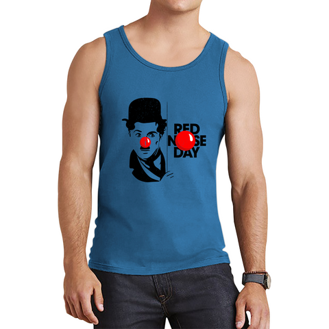 Charlie Chaplin Funny Red Nose Day Tank Top. 50% Goes To Charity