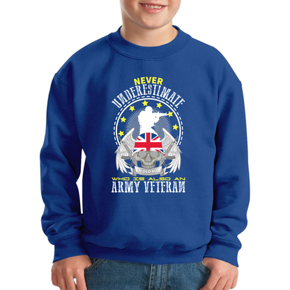 Never Underestimate Who Is Also An Army Veteran Sweatshirt