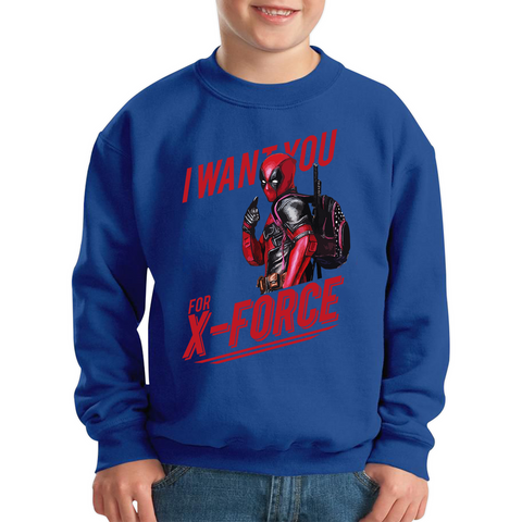 I Want You For X-Force, Deadpool Inspired Kids Sweatshirt