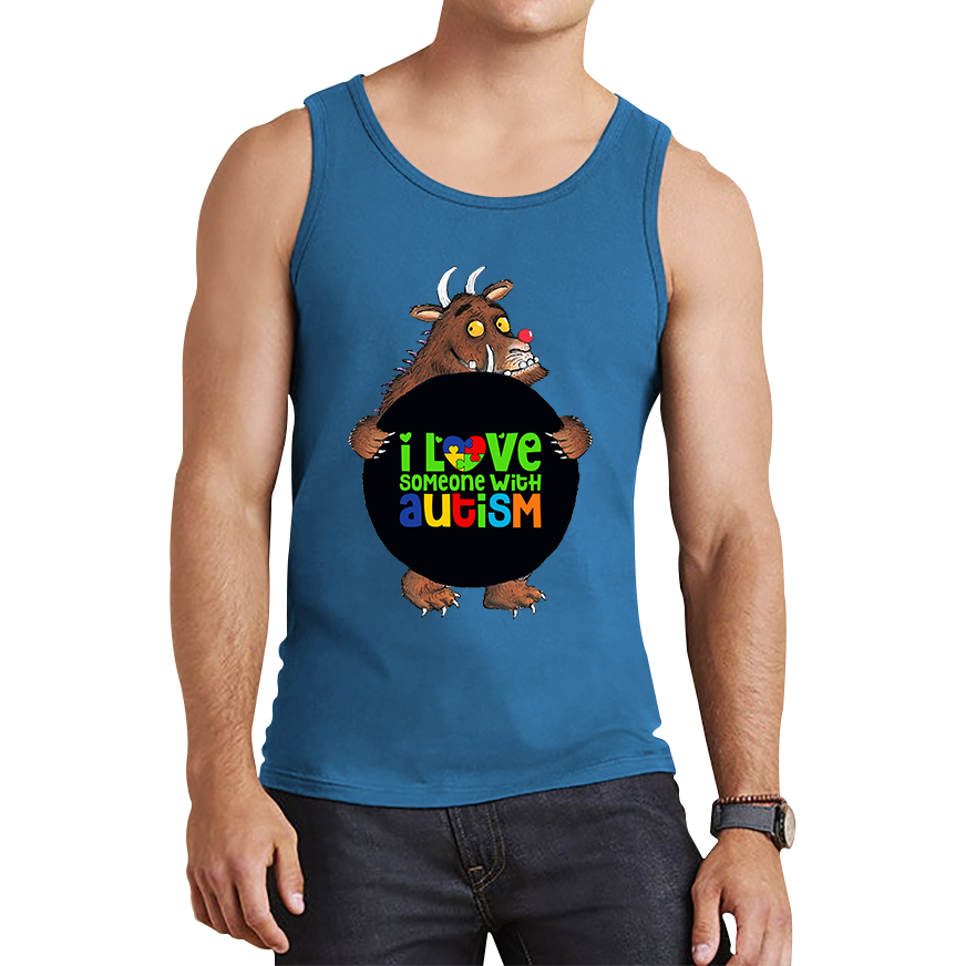 I Love Someone With Autism The Gruffalo Red Nose Day Tank Top. 50% Goes To Charity