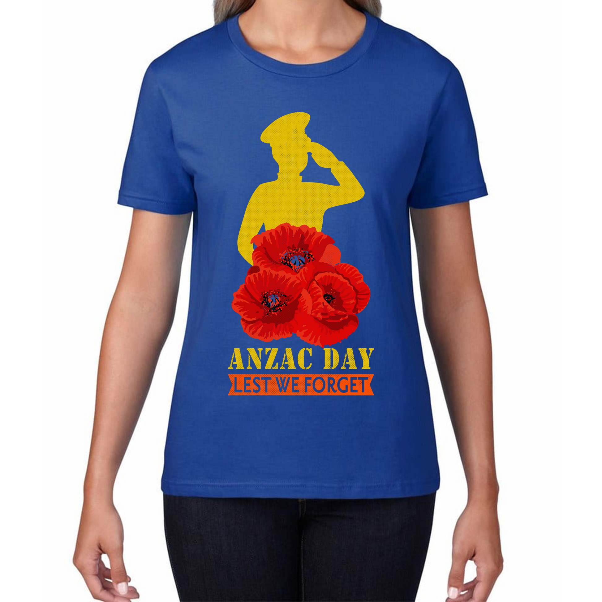 Anzac Day Lest We Forget Poppy Flowers British Veteran T Shirt