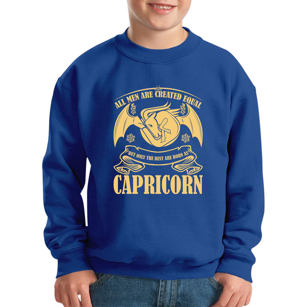 All Men Are Created Equal But Only The Best Are Born As Capricorn Horoscope Astrological Zodiac Sign Birthday Present Kids Jumper