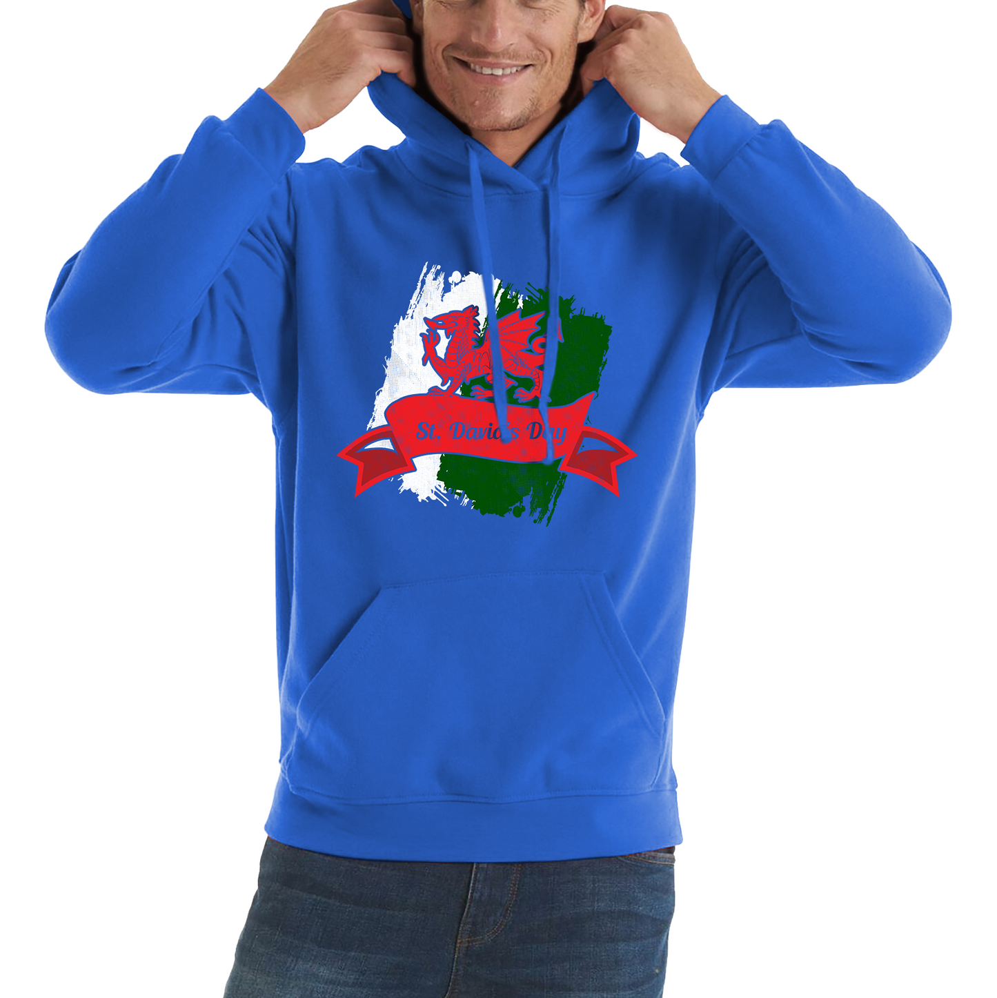 St. David's Day Dragon Flag Welsh Dragon Flag Of Wales Sant Dewi Saint Welsh Unisex Hoodie