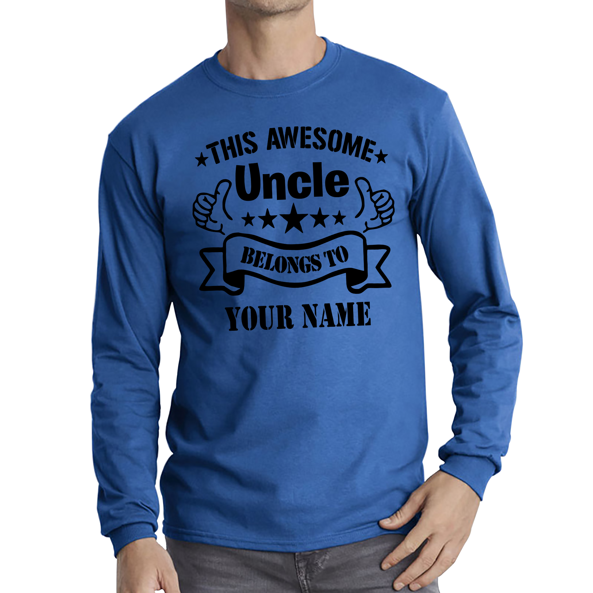 Personalised This Awesome Uncle Belongs To Your Name Shirt Best Uncle Ever Gift Long Sleeve T Shirt