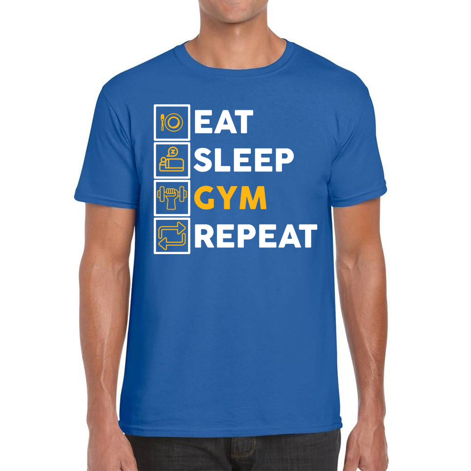 Eat Sleep Gym Repeat Funny Gym Workout Fitness Adult T Shirt
