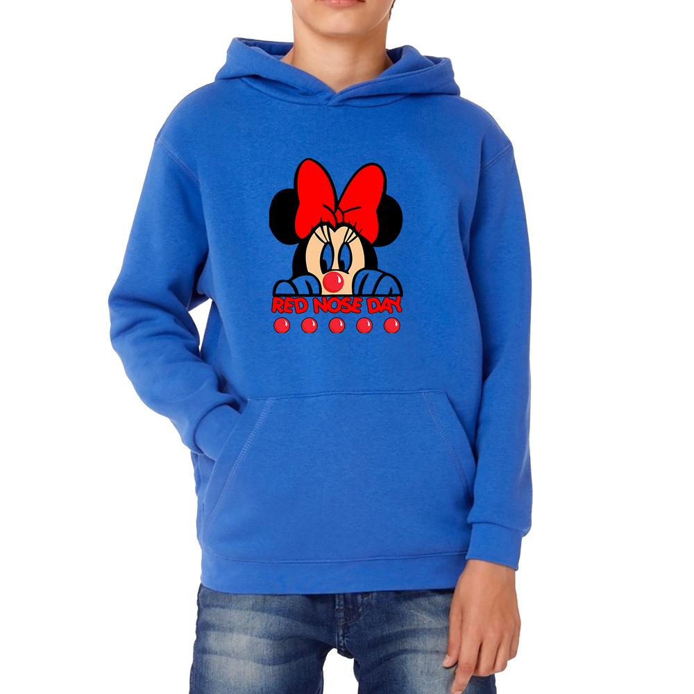 Disney Minnie Mouse Red Nose Day Kids Hoodie. 50% Goes To Charity