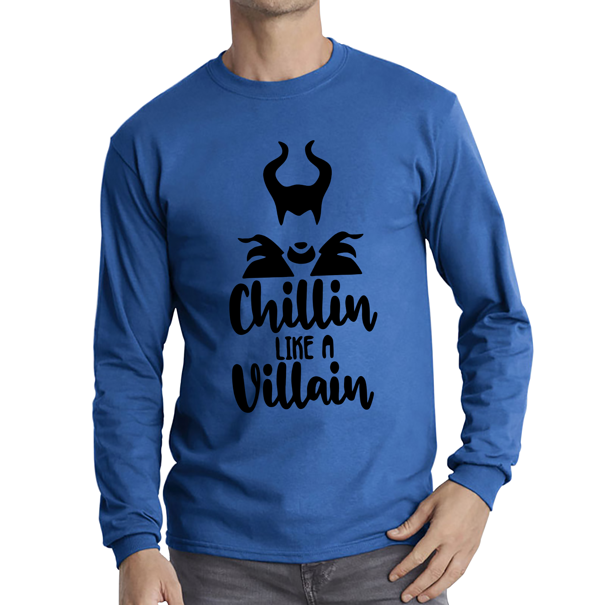 Disney Villains Chillin Like A Villain Adult Long Sleeve T Shirt