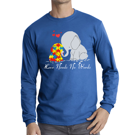 Love Needs No Words Elephant Autism Awareness T Shirt