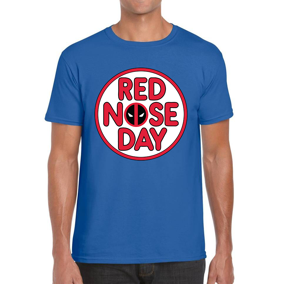 Deadpool Red Nose Day Adult T Shirt. 50% Goes To Charity