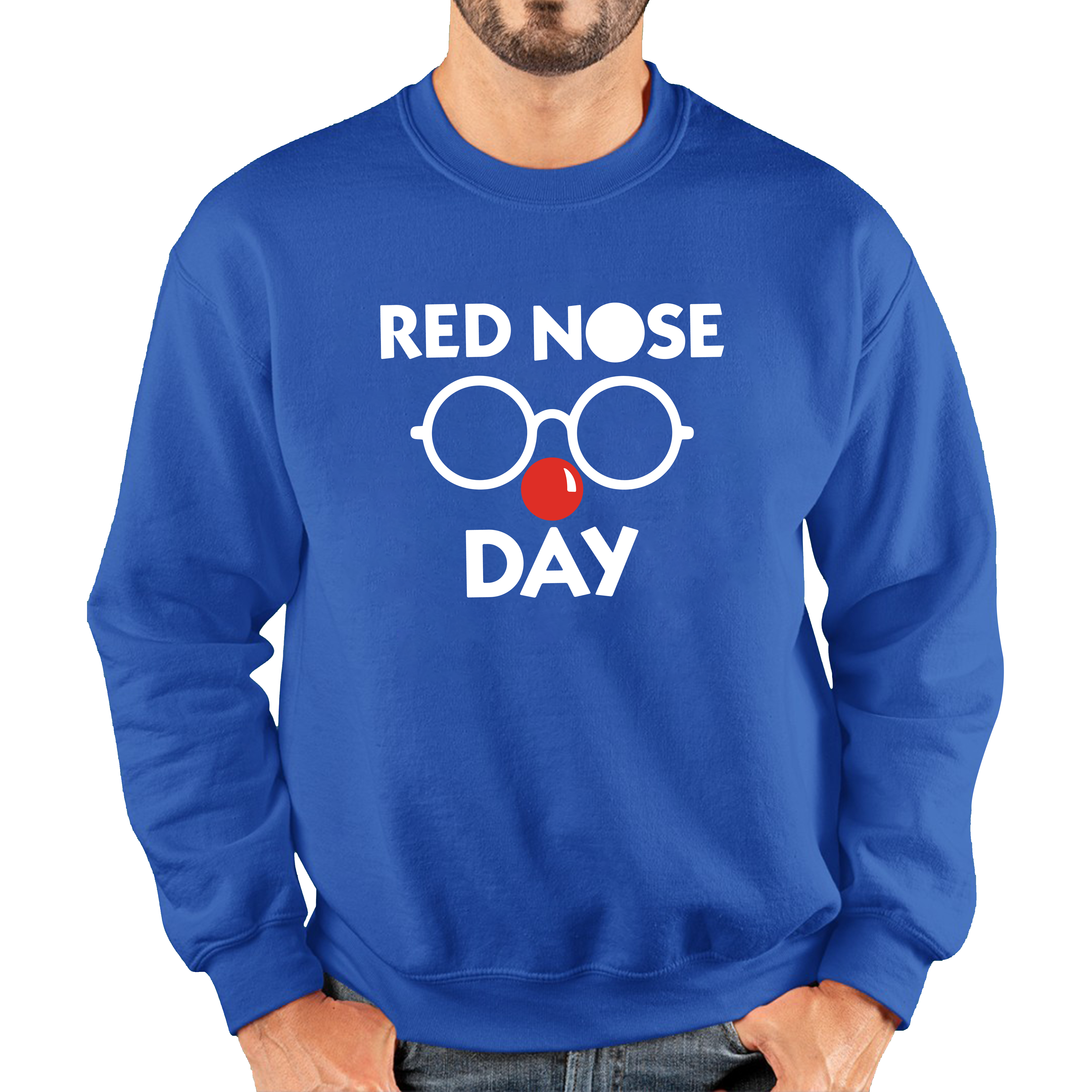 Comic Relief Red Nose Day Adult Sweatshirt. 50% Goes To Charity