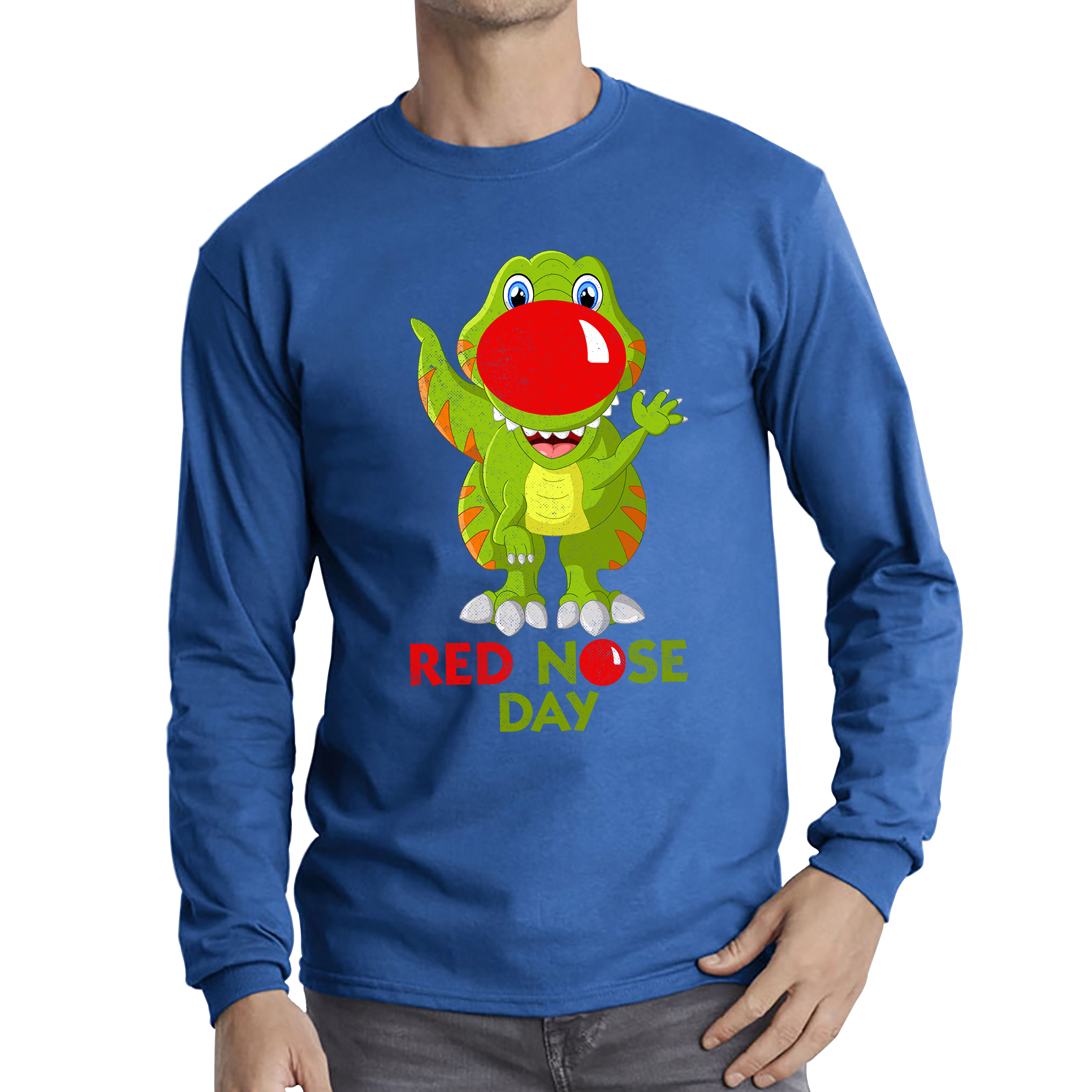 Funny Dinosaur Red Nose Day T Shirt