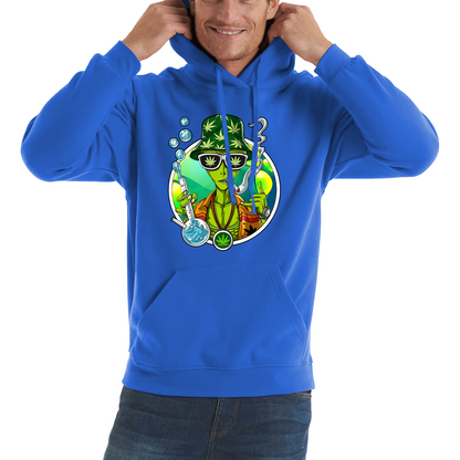 Alien Stoner Smoking Funny Hoodie