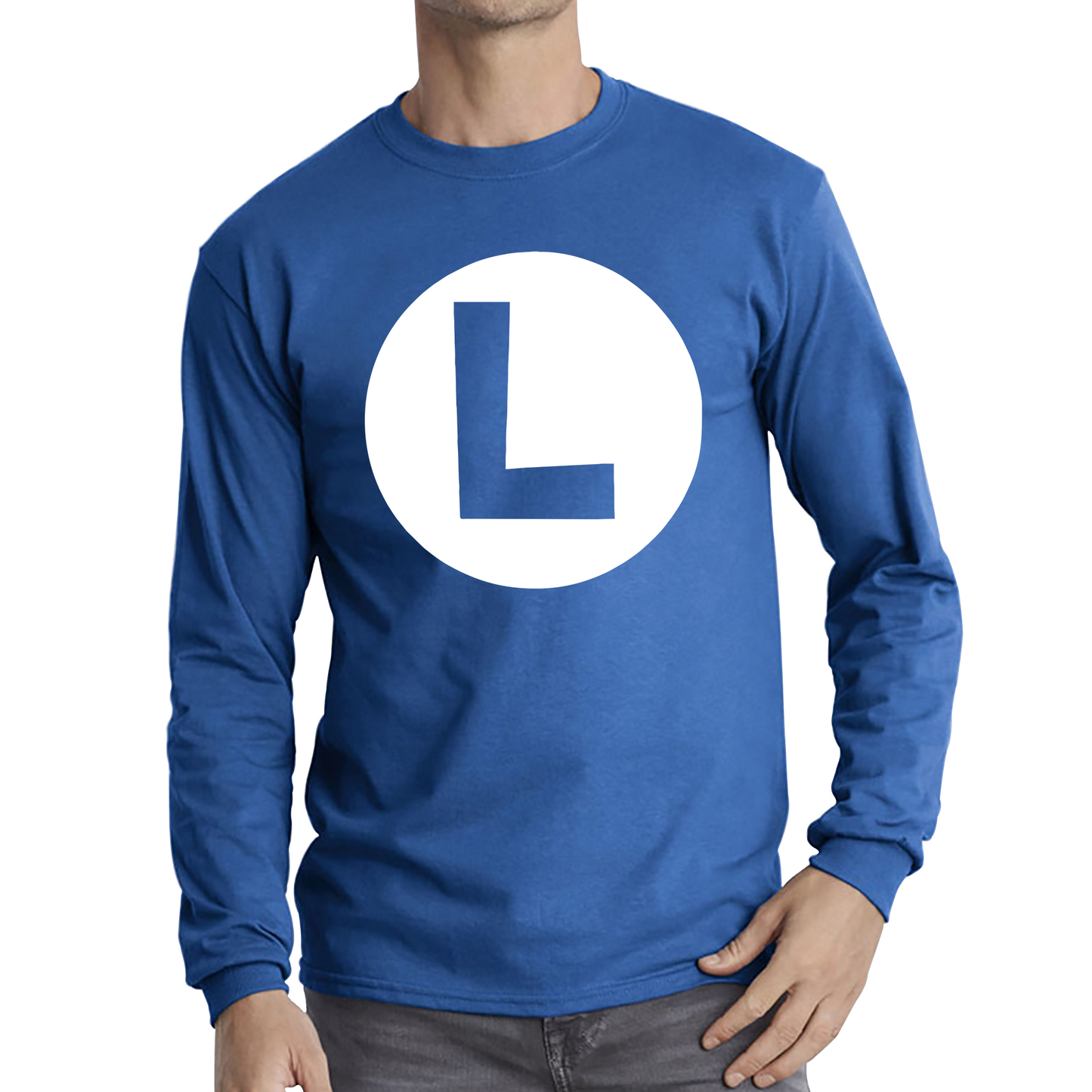 Mario Bros Character Logo Luigi Mario Waluigi Peach Bowser Toad Retro Gaming Long Sleeve T Shirt
