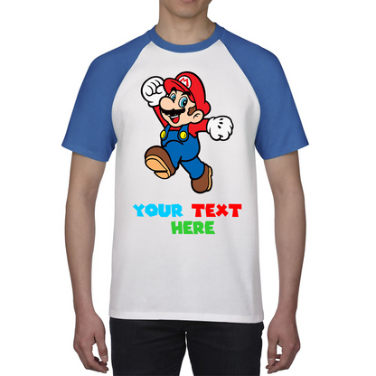 Personalised Your Name Super Mario Shirt Funny Game Lovers Players Video Game Baseball T Shirt