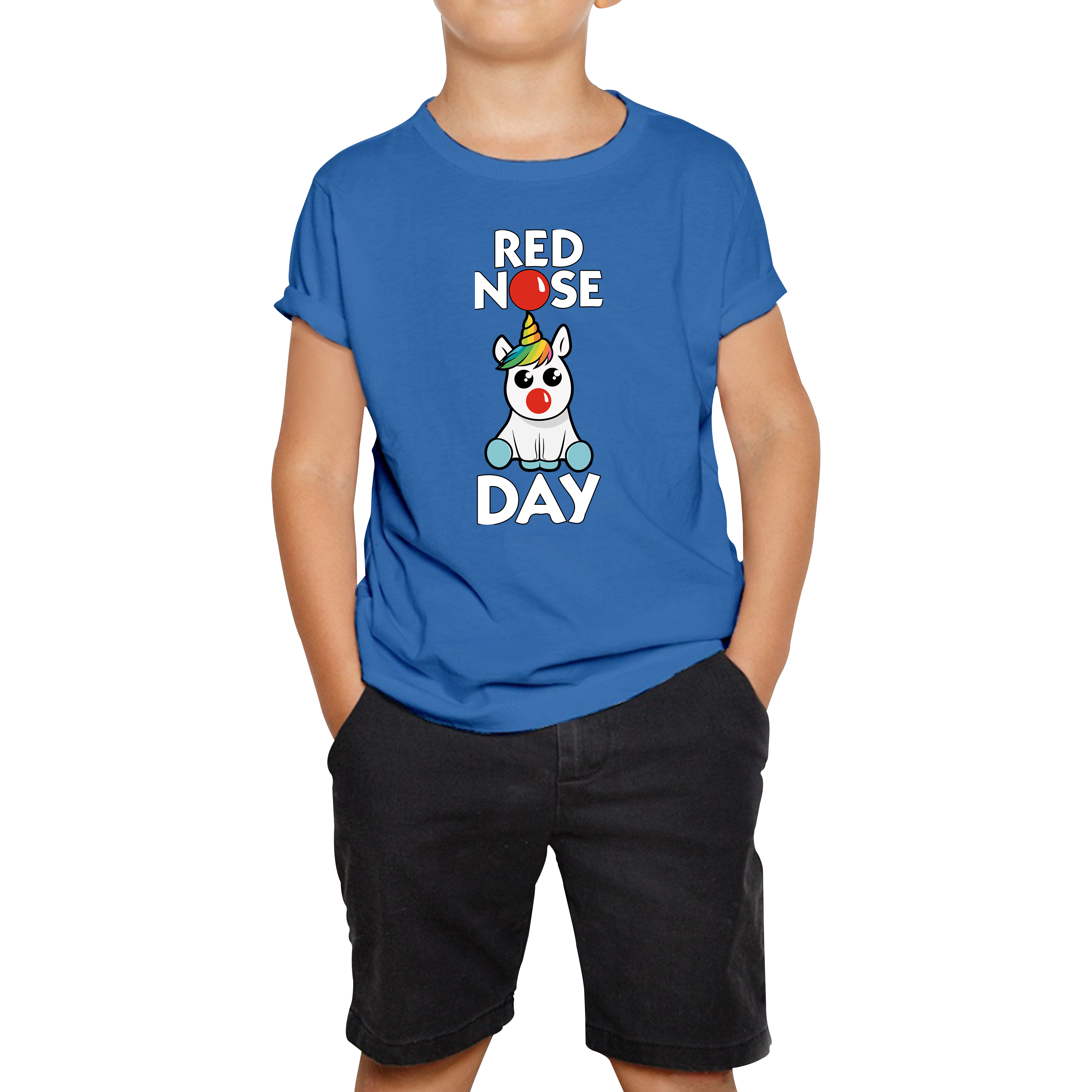 Disney Rainbow Baby Unicorn Red Nose Day Kids T Shirt. 50% Goes To Charity