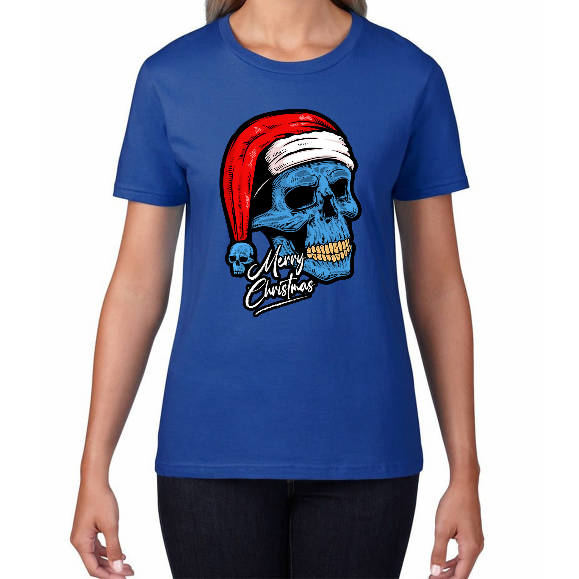 santa skull womens t shirt
