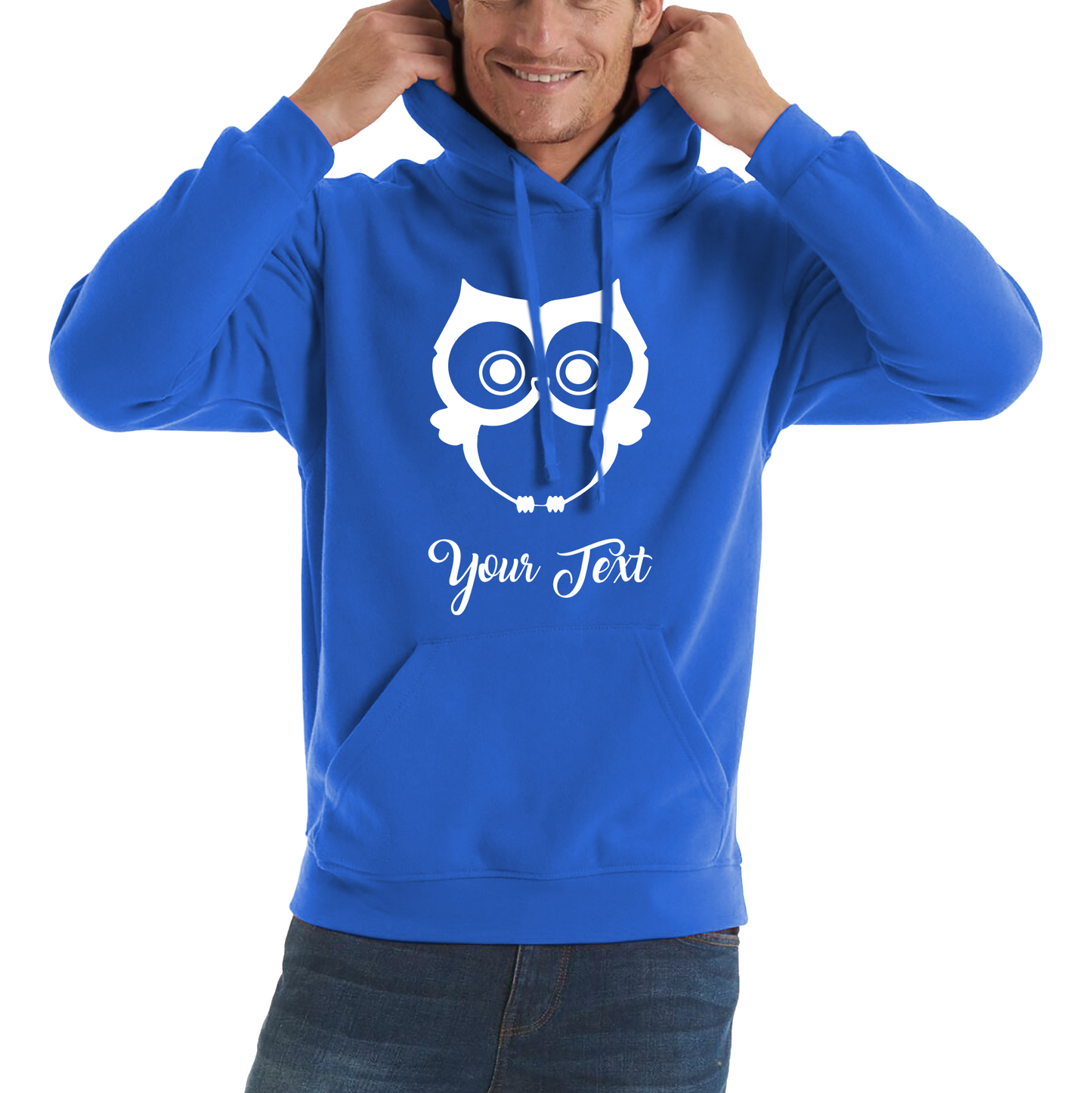Personalised Cute Owl Your Name Cute Cartoon Owl Animal Lover Nature Lover Unisex Hoodie