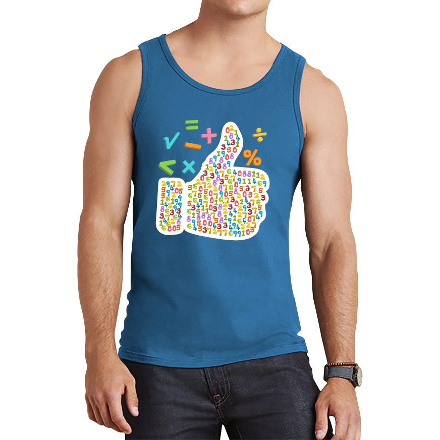 World Numbers Day Maths Day Funny Thumbs Up Colour Numbered Charity Day Tank Top